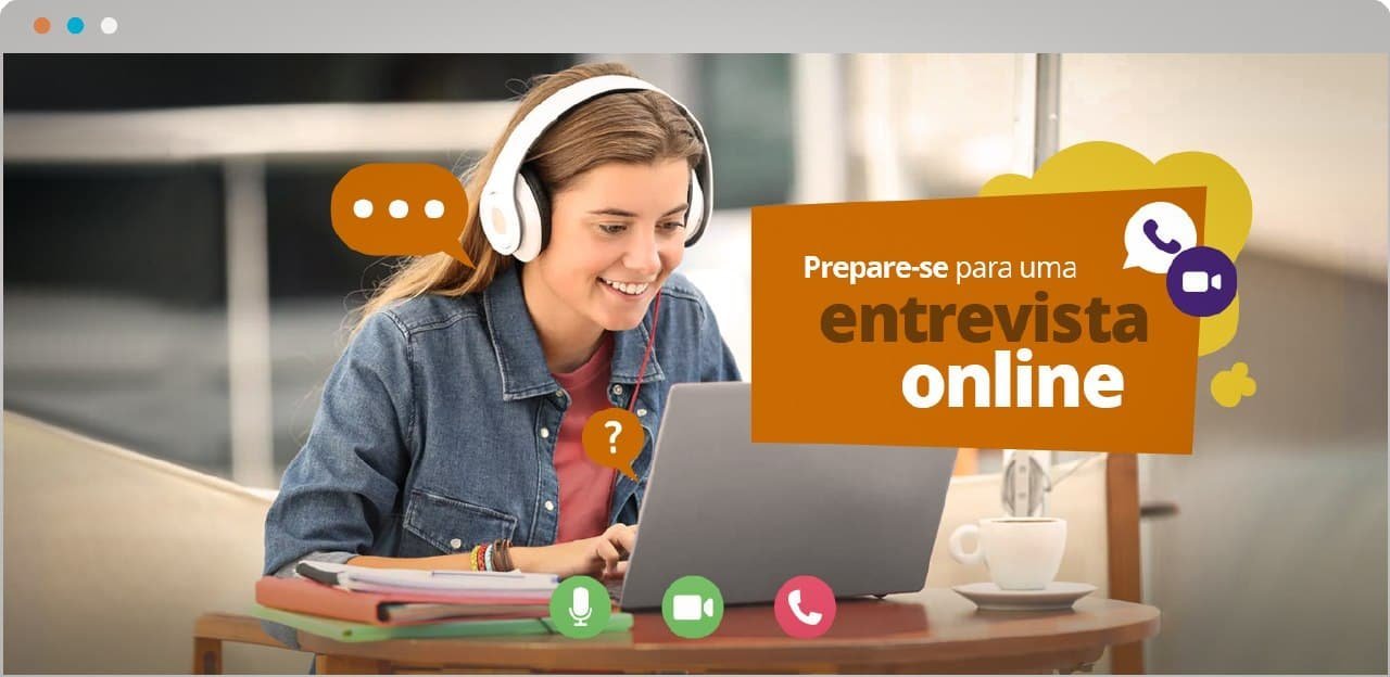 jovem fazendo uma entrevista online